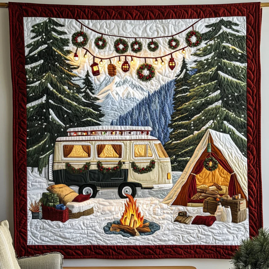 Christmas Camping Quilt Blanket