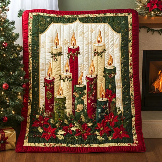Christmas Candles Quilt Blanket