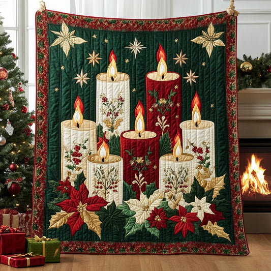 Christmas Candles Quilt Blanket