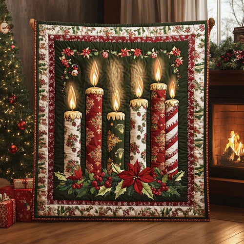 Christmas Candles Quilt Blanket