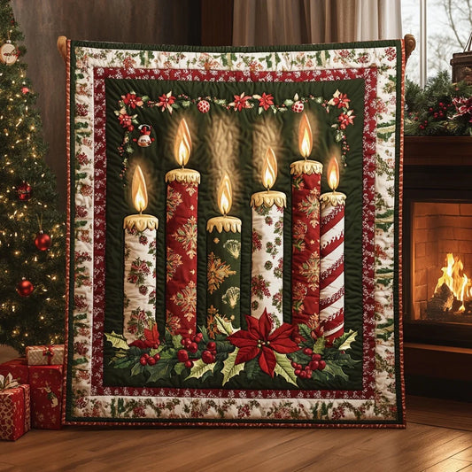 Christmas Candles Quilt Blanket