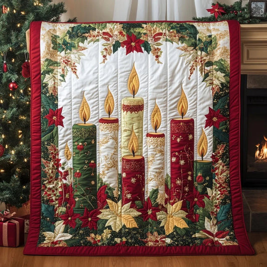 Christmas Candles Quilt Blanket