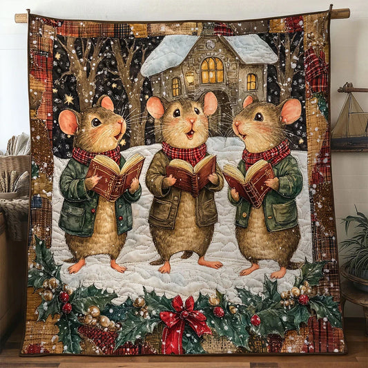 Christmas Carol Mouse Quilt Blanket