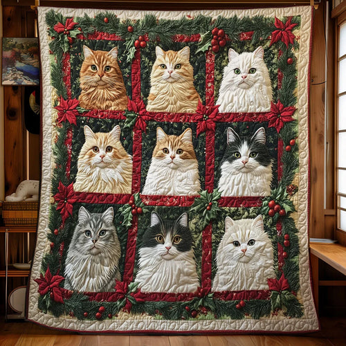 Christmas Cat Quilt Blanket