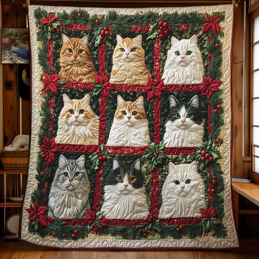 Christmas Cat Quilt Blanket