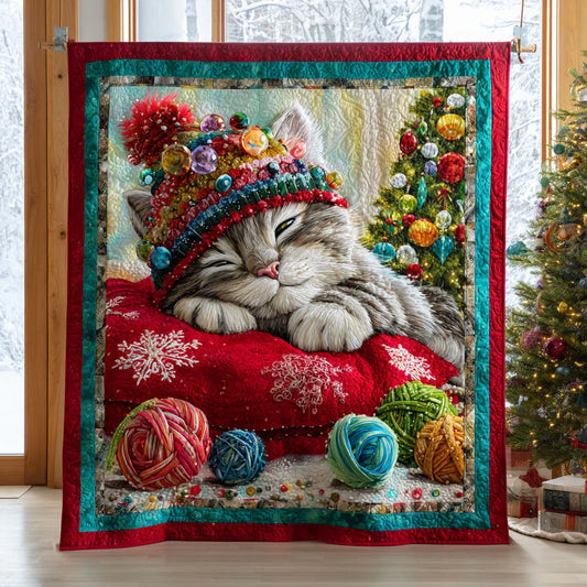 Christmas Cat Quilt Blanket