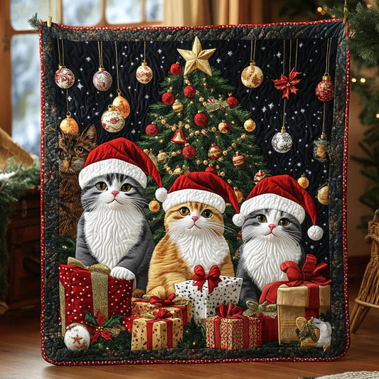 Christmas Cat Quilt Blanket