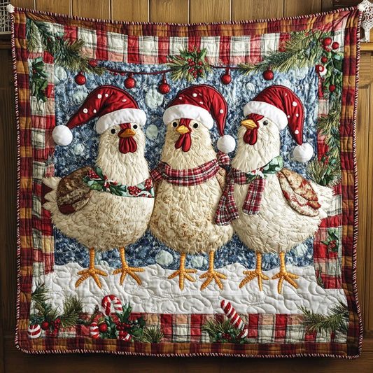 Christmas Chicken Cheer Quilt Blanket