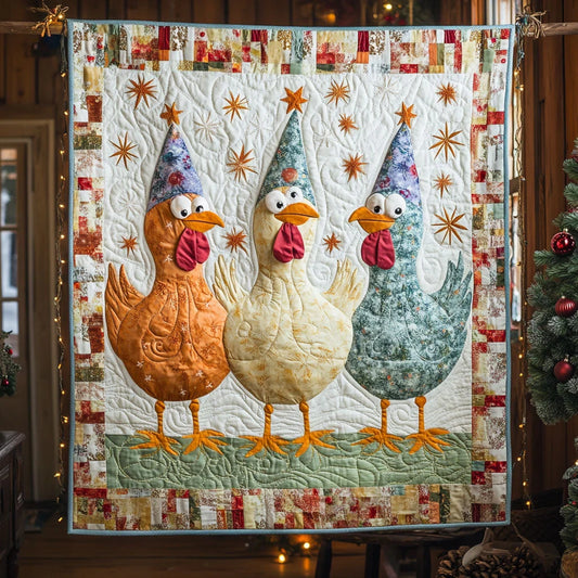 Christmas Chicken Choir Quilt Blanket