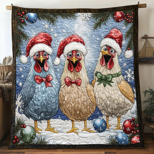 Christmas Chicken Dream Quilt Blanket