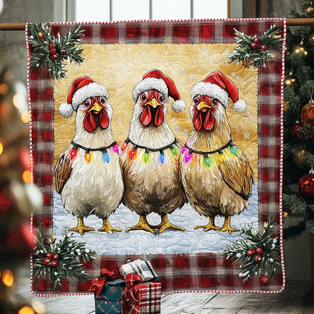 Christmas Chicken Light Quilt Blanket