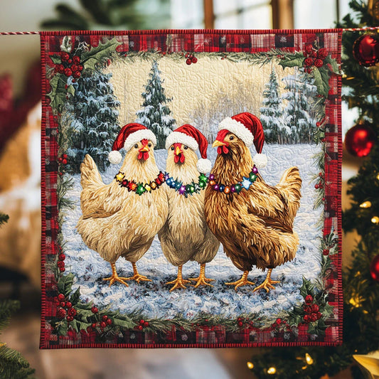 Christmas Chicken Snow Quilt Blanket