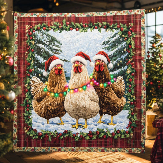 Christmas Chicken Song Quilt Blanket