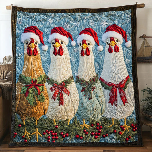 Christmas Chicken Quilt Blanket