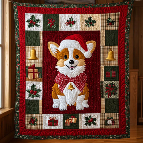 Christmas Corgi Quilt Blanket