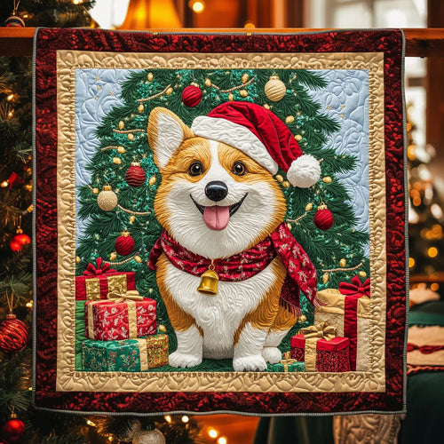 Christmas Corgi Quilt Blanket