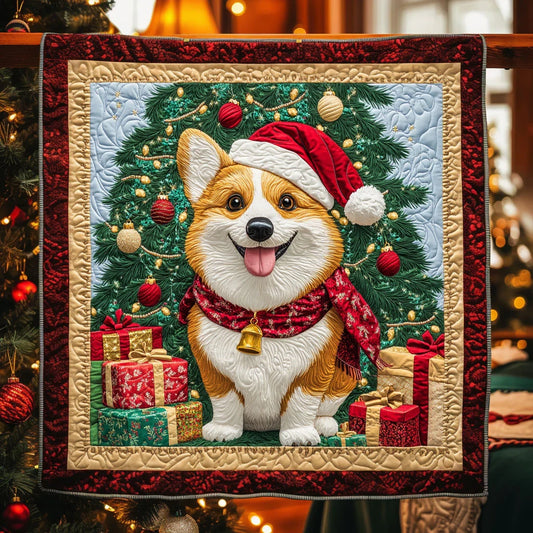 Christmas Corgi Quilt Blanket
