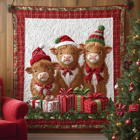 Christmas Cow Quilt Blanket
