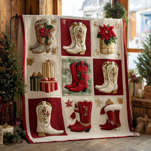 Christmas Cowboy Quilt Blanket