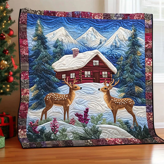 Christmas Deer Quilt Blanket