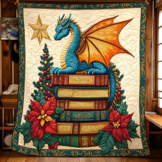 Christmas Dragon Quilt Blanket