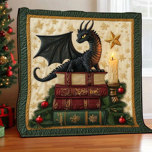 Christmas Dragon Flame Quilt Blanket