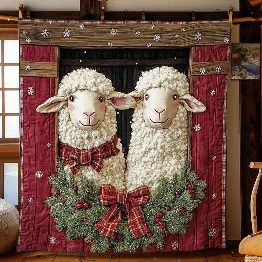 Christmas Eve Sheep Quilt Blanket