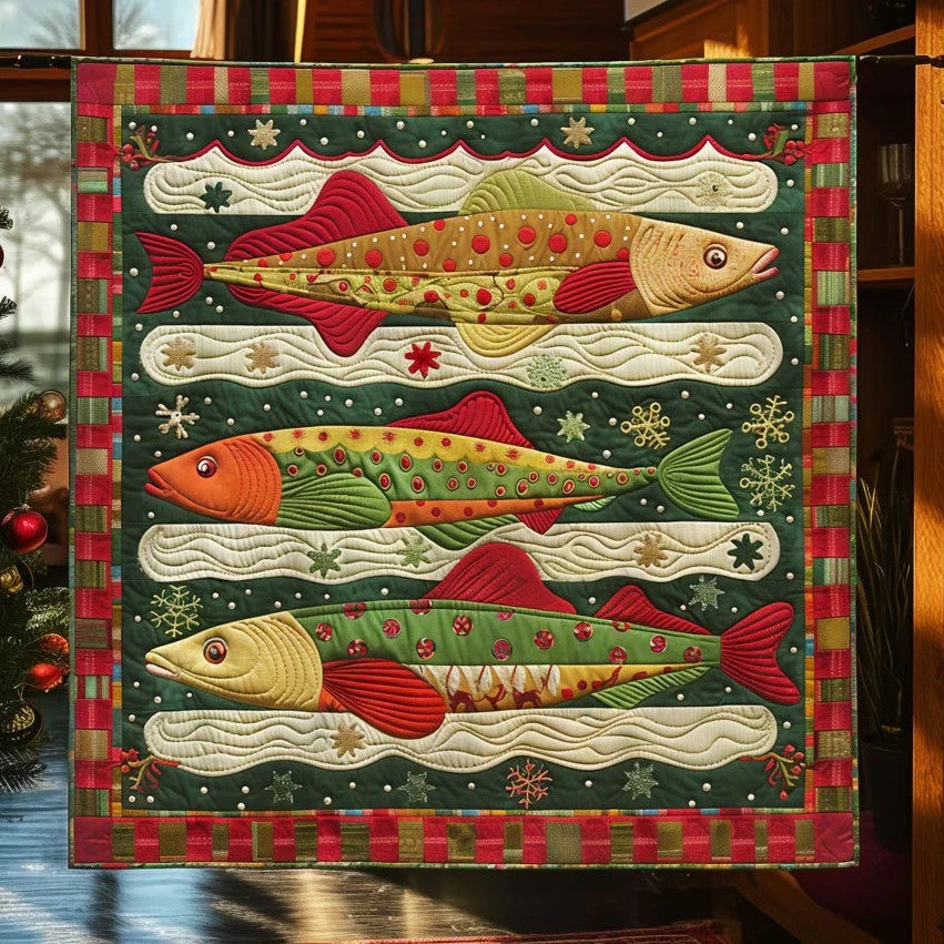 Christmas Fish Quilt Blanket