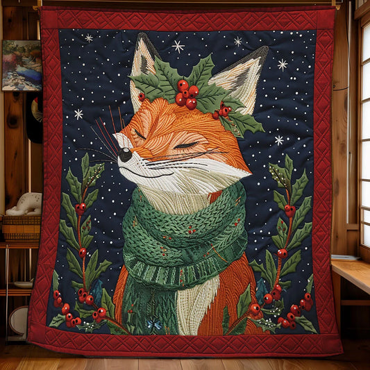 Christmas Fox Quilt Blanket