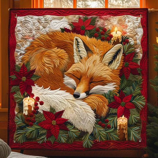 Christmas Fox Quilt Blanket