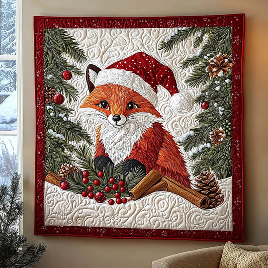 Christmas Fox Quilt Blanket