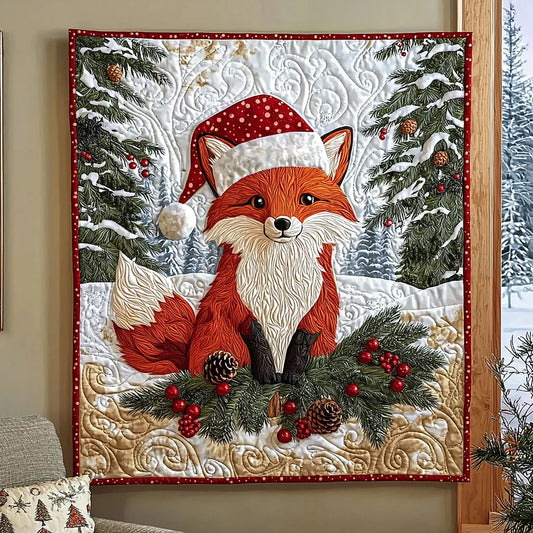 Christmas Fox Quilt Blanket