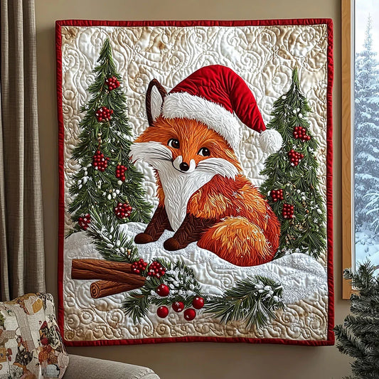 Christmas Fox Quilt Blanket