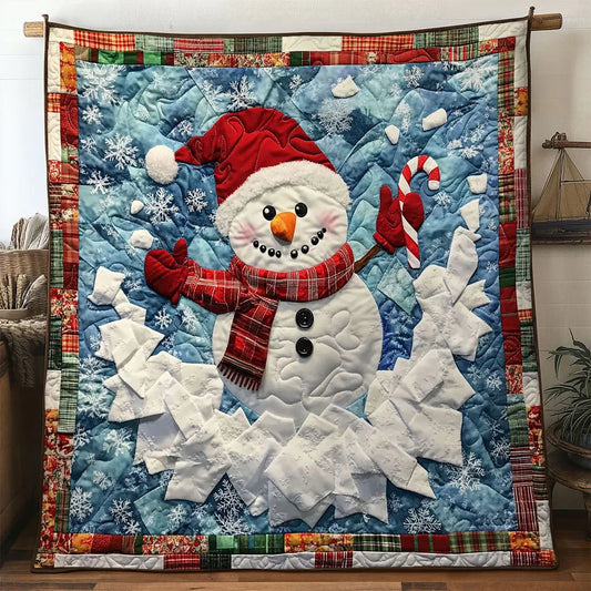 Christmas Glow Snowman Quilt Blanket