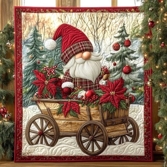 Christmas Gnome Eve Quilt Blanket