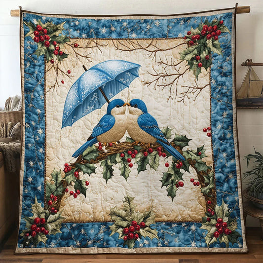 Christmas Hug Bluebird Quilt Blanket