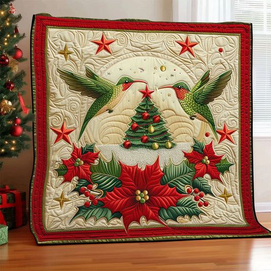 Christmas Hummingbird Quilt Blanket