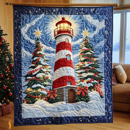 Christmas Lighthouse Quilt Blanket