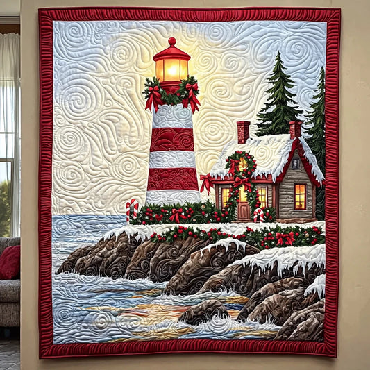 Christmas Lighthouse Quilt Blanket