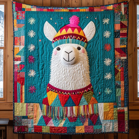 Christmas Llama Charm Quilt Blanket