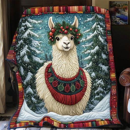 Christmas Llama Quilt Blanket