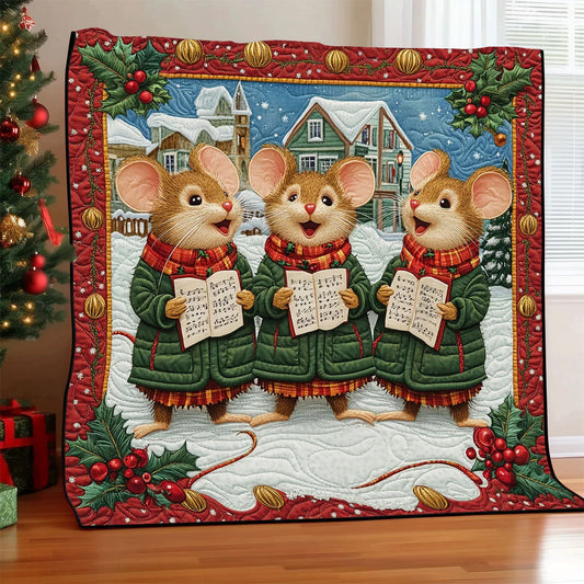 Christmas Mouse Choir Quilt Blanket