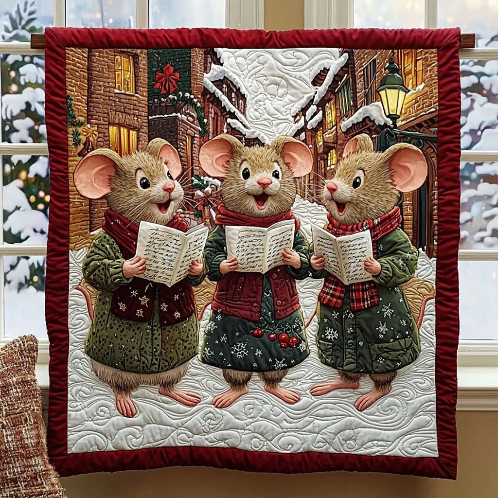 Christmas Mouse Choir Quilt Blanket