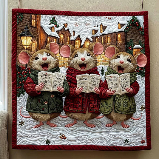 Christmas Mouse Choir Quilt Blanket