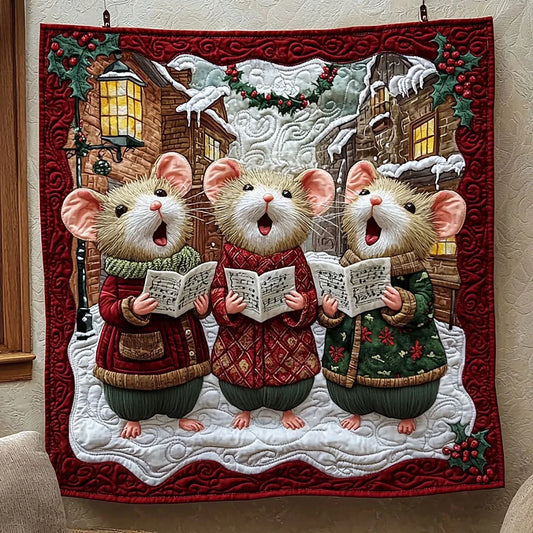 Christmas Mouse Choir Quilt Blanket