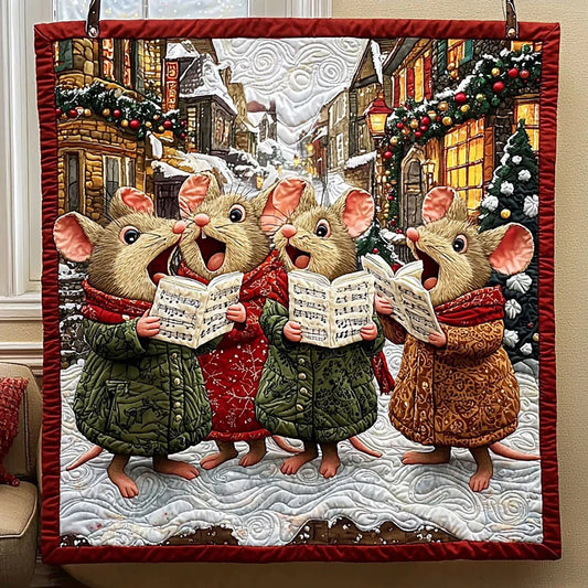 Christmas Mouse Choir Quilt Blanket