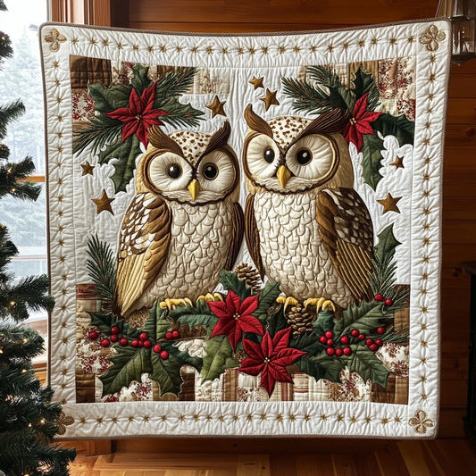 Christmas Owls Quilt Blanket