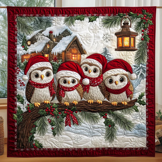 Christmas Owls Quilt Blanket