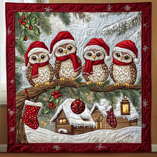 Christmas Owls Quilt Blanket
