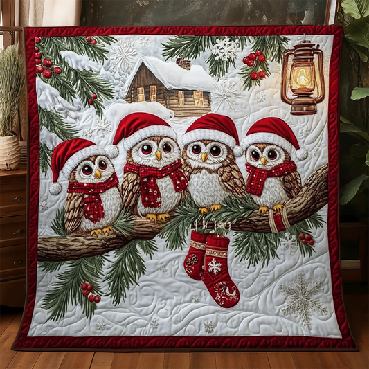 Christmas Owls Quilt Blanket